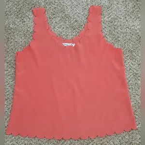 Pink Scalloped Tank Top